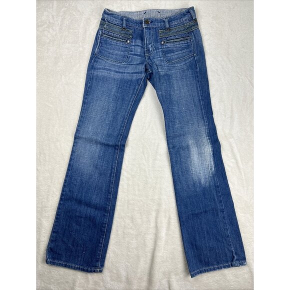 Diesel Industry Italy Jeans Women’s Size 25 Medium Wash Blue Low Rise Y2K vtg - Picture 1 of 9